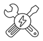 Electrical repair — tools and power symbol